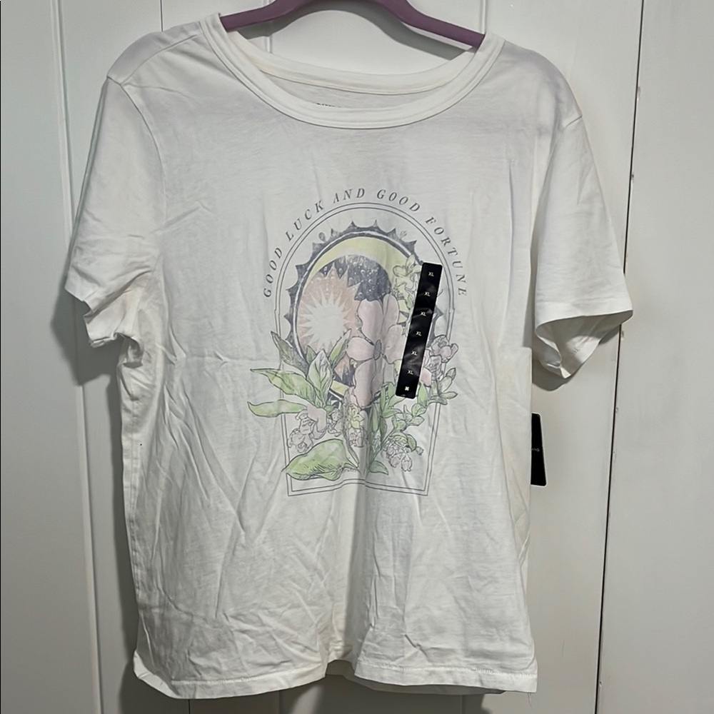 Lucky Brand White Tee with Graphic Design